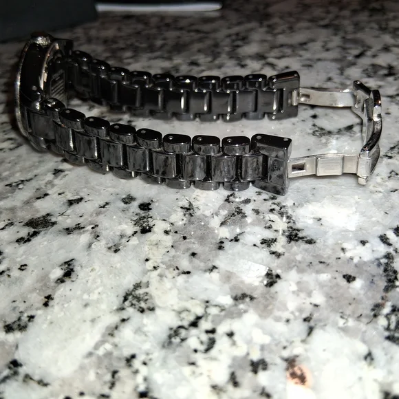 Coach Crystal-Accent Black Ceramic Bracelet Watch